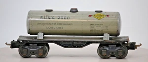 1933-42 VINTAGE PREWAR LIONEL O GAUGE S.U.N.X #2680 SILVER SUNOCO TANKCAR - Picture 1 of 5