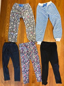 Lot of 5 MM, Children's Place, Eddie Bauer Legging + Pajama pants Size 7/8 - Picture 1 of 2