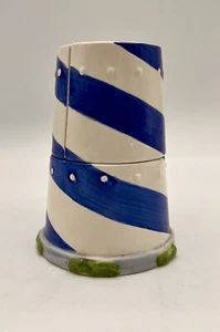 Nautical Theme Stacked Salt & Pepper Shakers Sugar Bowl Lovely For Cottage - Picture 1 of 10