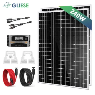 240W Wohnmobil Set Solaranlage Komplettpaket Mit Montage Solarpanel Halterung RV - Bild 1 von 4