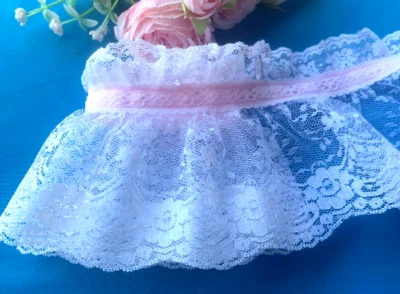5 inch wide  ruffled lace trim ribbon price per yard select color - Image 1 of 3