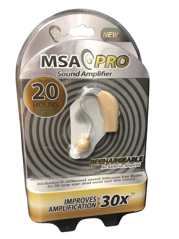 Amplificador auditivo de sonido recargable MSA Pro beige audífono *NUEVO/CAJA ABIERTA* Foto 1 de 1