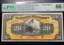 New ListingHonduras, Banco Atlantida 20 Pesos / PkS115s / PMG 66EPQ / Rare Specimen Note!