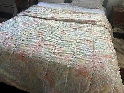 Edredón edredón de colección Ralph Lauren Jamaica cachemir FULL QUEEN - algodón coral rosa Foto 1 de 4