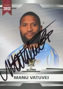 Signed 2012 New Zealand Warriors NRL Stars Limited Edition Card - Manu Vatuvei - Picture 1 of 3