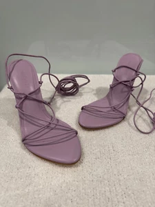 Kultige Gaia Heels Lila Lavendel Riemchen Leder Schuhe Gr. 37 Neu - Bild 1 von 7
