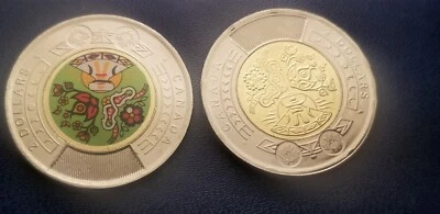 Canada 2023 National Indigenous Peoples Coloured & Uncoloured $2 Coin. - Image 1 of 2