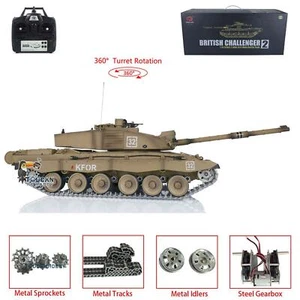Henglong 1:16 7.0 Challenger II RC BB IR Tank Metal Track W/Rubbers 360° Turret - Picture 1 of 12