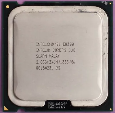 Intel Core 2 Duo E8300 SLAPN 2.83GHz LGA 775 Dual-Core Desktop CPU Processor - Image 1 of 2