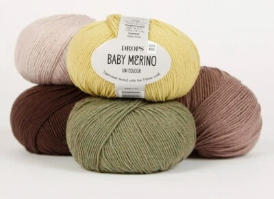 Drops BABY MERINO 100% Merino Wool Fingering Weight Yarn 50+ COLORS - Image 1 of 4