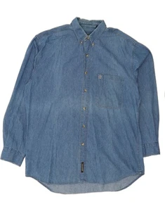 TIMBERLAND Mens Denim Shirt Large Blue Cotton AB05 - Picture 1 of 5