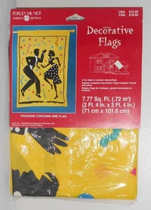 VINTAGE tanzendes Paar Flagge Dekor Vergissmeinnicht 28”x40” amerikanische Grüße - Bild 1 von 3