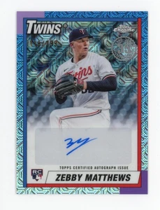 Topps ZEBBY MATTHEWS 2025 Rookie RC autógrafo refractor azul #/299 Twins SP - Imagen 1 de 2