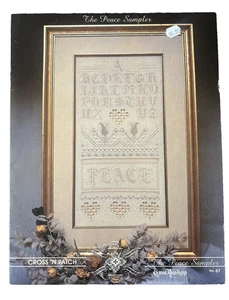 Vintage Hardanger PEACE SAMPLER Emie Bishop Embroidery Cross Stitch Pattern - Picture 1 of 2