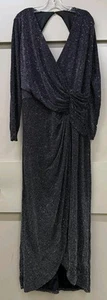 LIPSY LONDON Rose Gold Glitter Curve Wrap Maxi Dress - UK 24 /EU 52 /US 20 - £75 - Picture 1 of 14