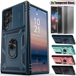 For Samsung S22 Ultra S22+ S22 Shockproof Case Kickstand Cover / Tempered Glass - Picture 1 of 46