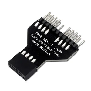 Motherboard USB 9Pin Female 1 To 2 Male Extension Adapter USB2.0 HUB Connector - Photo 1/11