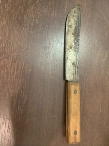 Vintage Forgecraft Hi Carbon Steel 7” Chefs Knife Wood Handle USA  - Picture 1 of 4