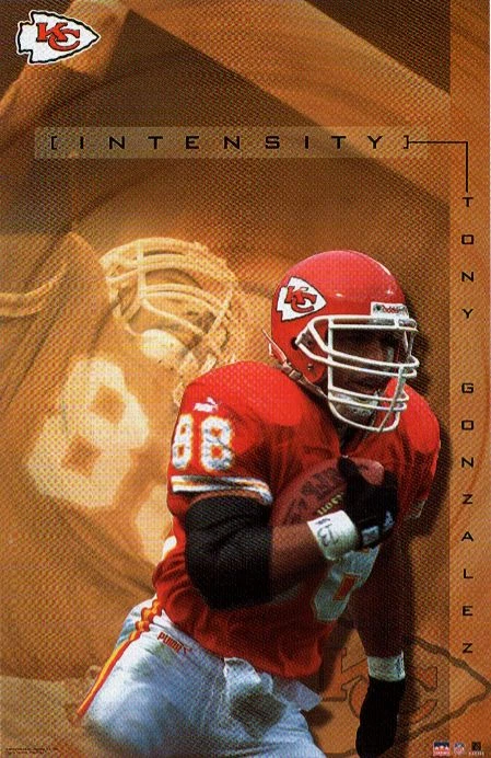 2001 Tony Gonzalez Kansas City Chiefs Original Starline Poster OOP - Изображение 1 из 1