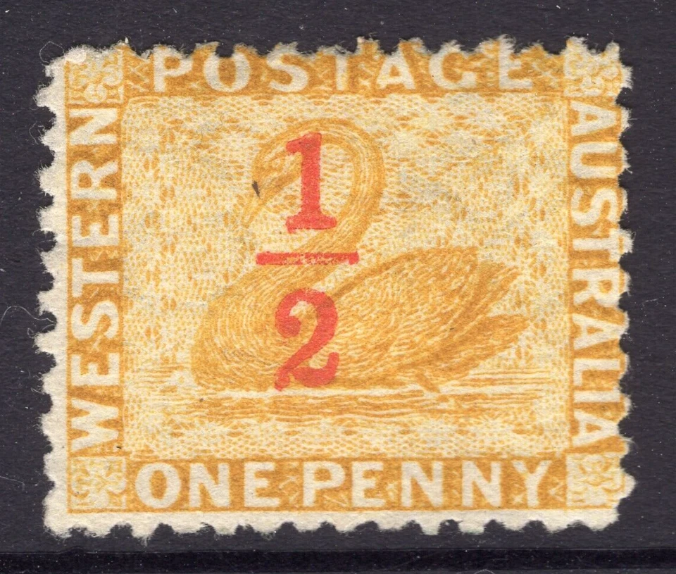 1884 - 1885 Western Australia 1/2 Red on 1d Surcharge SWAN Mint Hinged REF: SWR3 - Image 1 of 1
