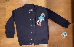 Sonic The Hedgehog Boys Varsity Letterman Bomber Jacket, Kids Size XS, Navy Blue - Picture 1 of 6