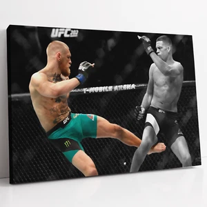 CONOR McGREGOR UFC 202 NATE DIAZ MMA - Foto Póster Arte en Lona Enmarcada - Imagen 1 de 10