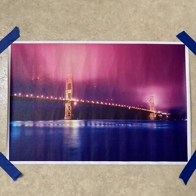 Golden Gate Bridge California Colorful ✅ Poster Wall Art Print Decor ✅ 12x18 in - Image 1 of 4