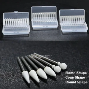 Fresas dentales de piedra blanca cono/llama/redonda pulido de alta velocidad FG - Picture 1 of 41