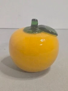 Cesta de frutas cítricas naranja vidrio soplado a mano arte vegetal estilo Murano O1 de colección - Imagen 1 de 10