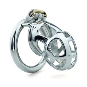 Stainless Steel Male Chastity Device Mamba cage Men Standard Metal Lock Belt ^ - Picture 1 of 19