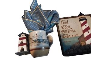 Kitchen set lighthouse theme includes napkins coffee cup to whole napkins lighth