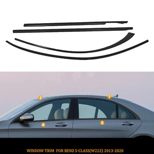 Car Window Moulding Trims Weatherstrip For Benz S-Class V222 2013-2022 Black - Picture 1 of 5