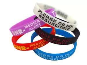 5x PULSERA PEQUEÑA ALERTA MÉDICA NO RESUCITAR DNR - - Imagen 1 de 1