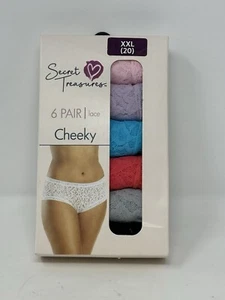 NIB Womens Secret Treasures Multi Colored Lace Cheeky Panties 6 Pair Sz XXL 20 - Picture 1 of 10