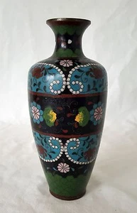  Cloisonne Cloisonné antike Cloisonnévase China spätes 19. Jahrhundert Vase - Bild 1 von 3