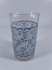 Vintage Tiara Light Blue and White Eyelet Lace Water Glass 4” Granny Core