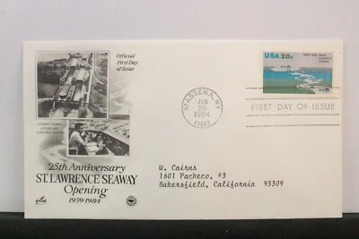 USPS FDC #2091 – 1984 20c Saint Lawrence Seaway ArtCraft ST1312 - Image 1 of 3