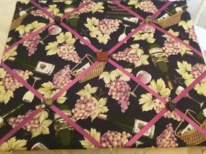 Wine/Grapes Themed Memory Board with Matching Accent Buttons - Picture 1 of 2
