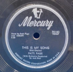 Patti Page 78 This Is My Song / Butterflies SH2E - Picture 1 of 4