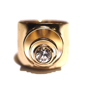 Oro amarillo 14k. Anillo de compromiso europeo de 70 quilates con bisel de diamantes redondos 7,7 g - Imagen 1 de 8
