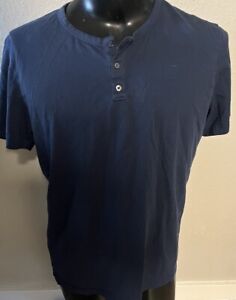 Mack Weldon Shirt Mens XL Blue Henley