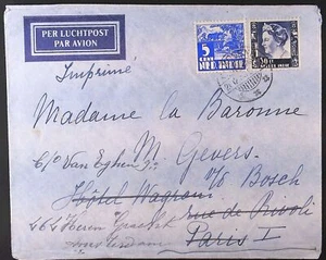 Colonial-Era Airmail Cover Netherlands Indies to Paris, 1930s Stamps - Picture 1 of 2
