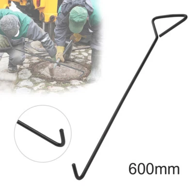 MARKENLOS 60cm Kanalhaken Schachthaken Kanaldeckelheber Für Kanaldeckel Haken Gullideckel