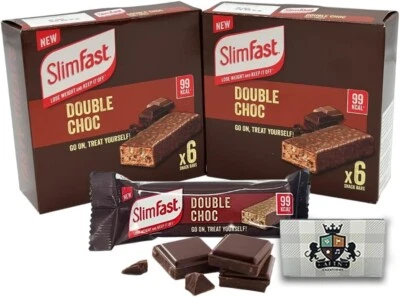 AETN Creations Slim Fast Chocolate Snack Bar 2 Boxes (12x25g) 99Kcal Sweet - Image 1 of 4