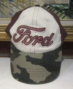 FORD Baseball Hat Cap w/Bling Camo Maroon White Adjustable Infinity OSFM - Picture 1 of 10