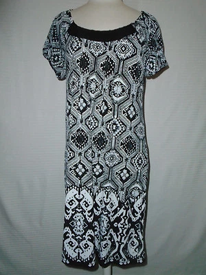 VESTIDO MANGA CORTA ESTAMPADO MIXTO BLANCO Y NEGRO MUJER ECI NEW YORK TALLA 8 Foto 1 de 2