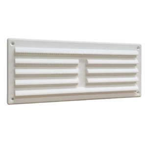 9" x 3" White Plastic Louvre Air Vent Grille with Removable Flyscreen Cover - Picture 1 of 2