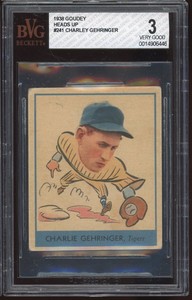 1938 Goudey #241 Charlie Gehringer BVG 3 **Hall of Fame**