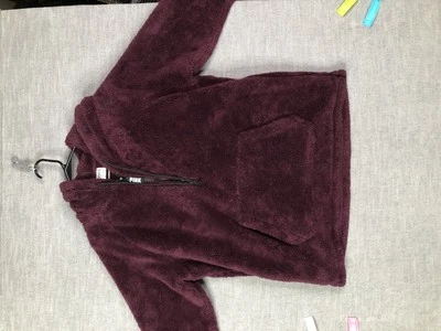 Pullover rosa Victoria’s Secret para mujer grande polar sudadera con capucha Sherpa acogedor cálido Foto 1 de 4