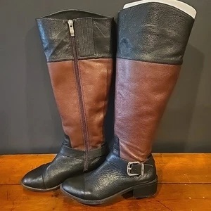 Vince Camuto Leisha braune Damen-Reiterstiefel aus Leder mit Reißverschluss Größe 6,5 M/36 1/2 - Bild 1 von 18